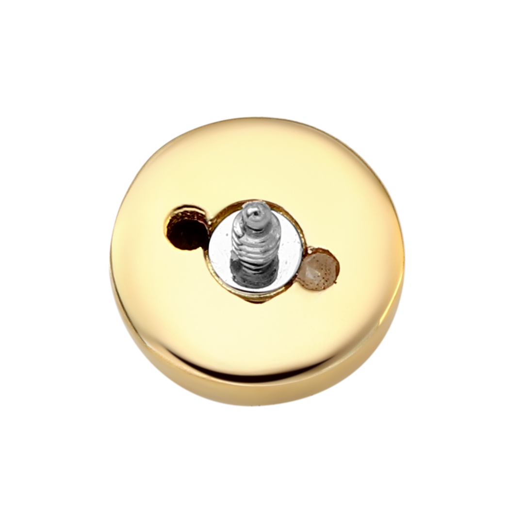 Eternal Metal 14k Solid Gold Clear<000000>jet Cz Yin Yang Ear<000000>nose Piercing Labret<000000>belly Ring Jewelry Internally Threaded Ends Tops 9