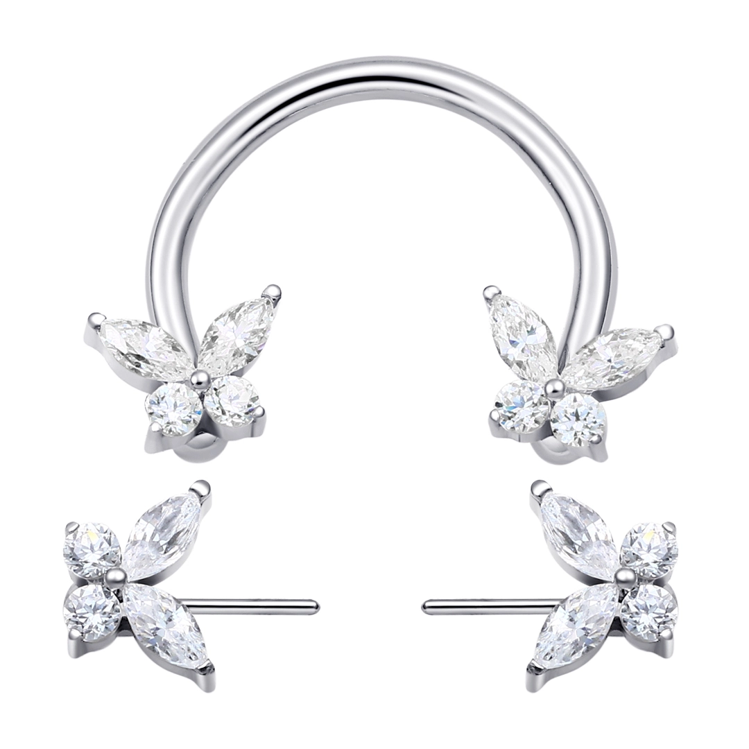 Eternal Metal Astm F136 Implating Titanium Horseshoe Clicker Nose Ring Threadless Basic Jewelry Helix Body Piercing Jewelry 1