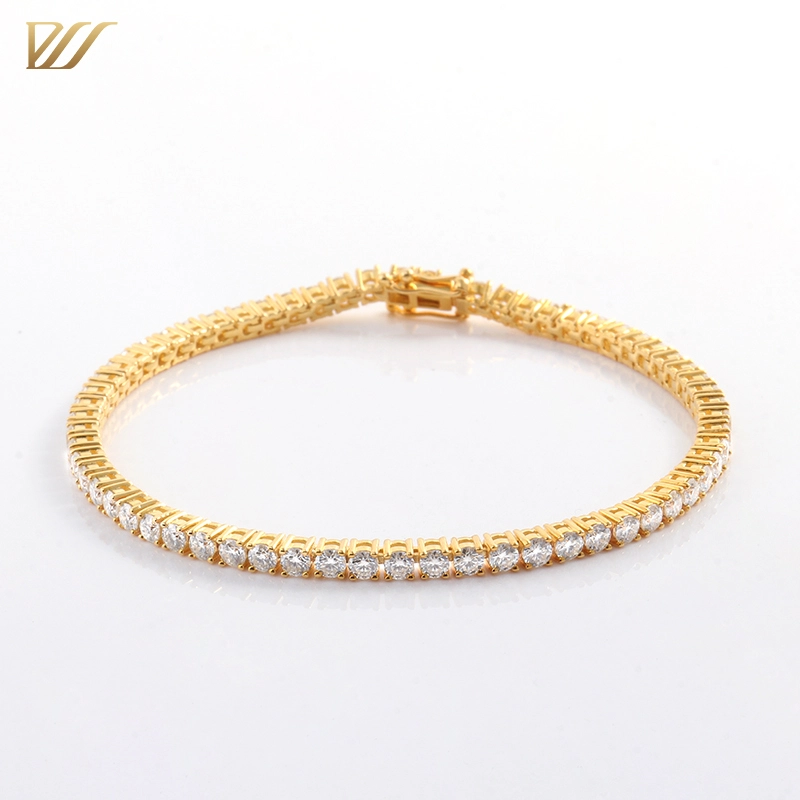 Provence Jewelry Wholesale Tennis Bracelet Round Brilliant Cut Moissanite 925sliver Bracelet Trendy Style 1