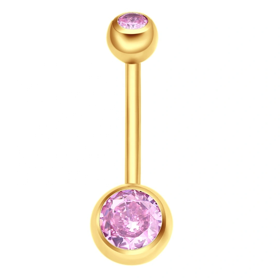 Eternal Metal Astm F136 Titanium Internally Threaded Belly Gold Piercing 1