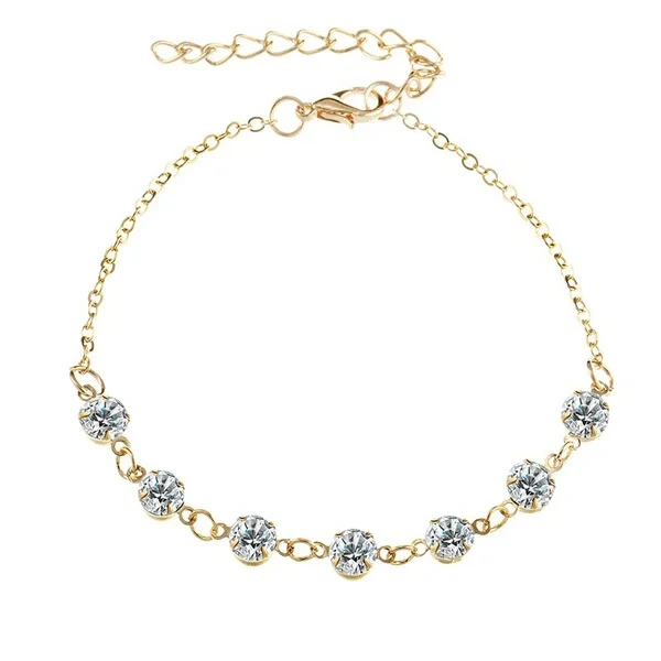 Fashion Diamond 3 mm cheville gold plaqué argent plaqué bracelet boho bracelet bohemien bijoux de bijoux de la prison bracelet pour femmes 1