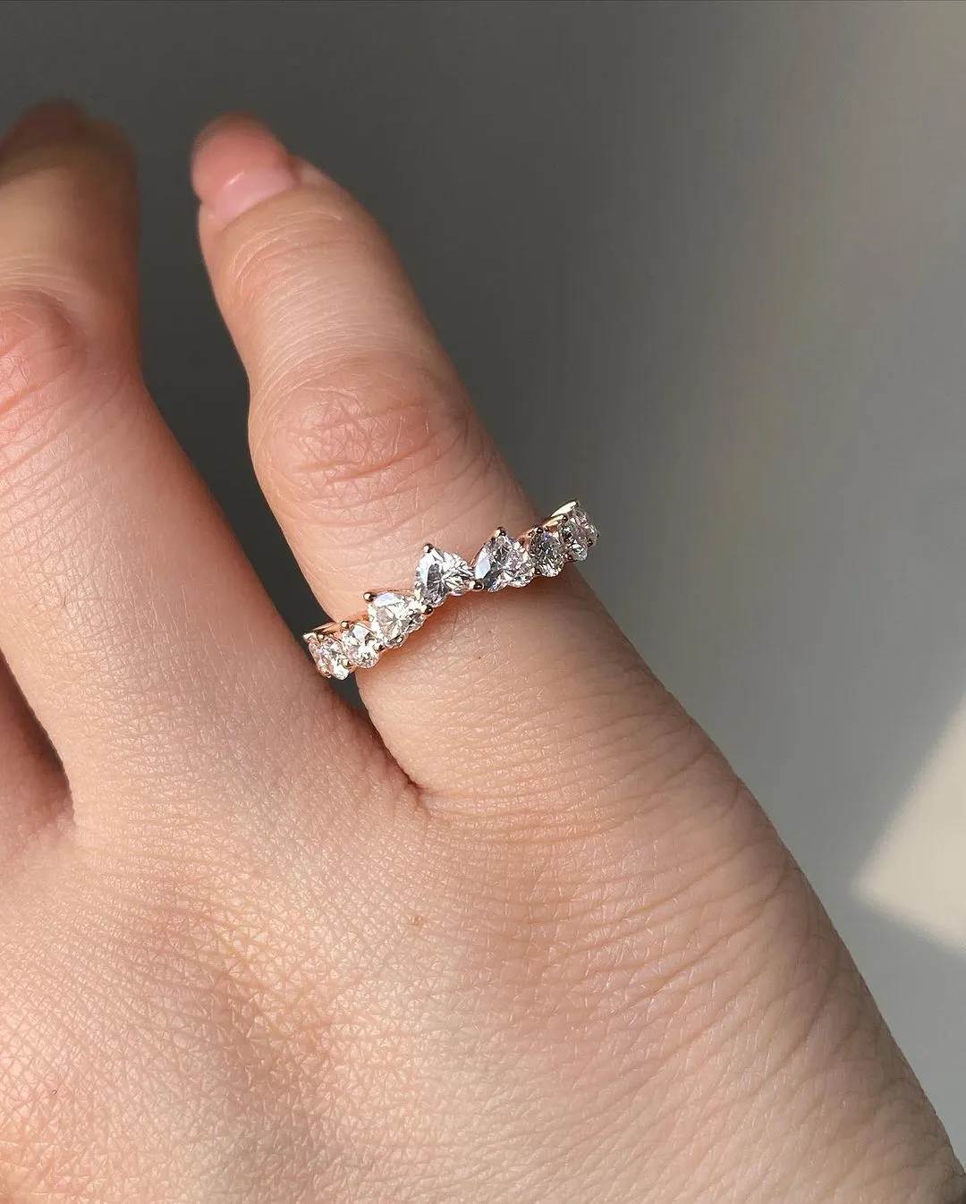 3mm Heart&round Cut Def Vvs Lab Grown Diamond Jewelry Lab Diamond Eternity Diamond Lab 14k 18k Custom Ring 1
