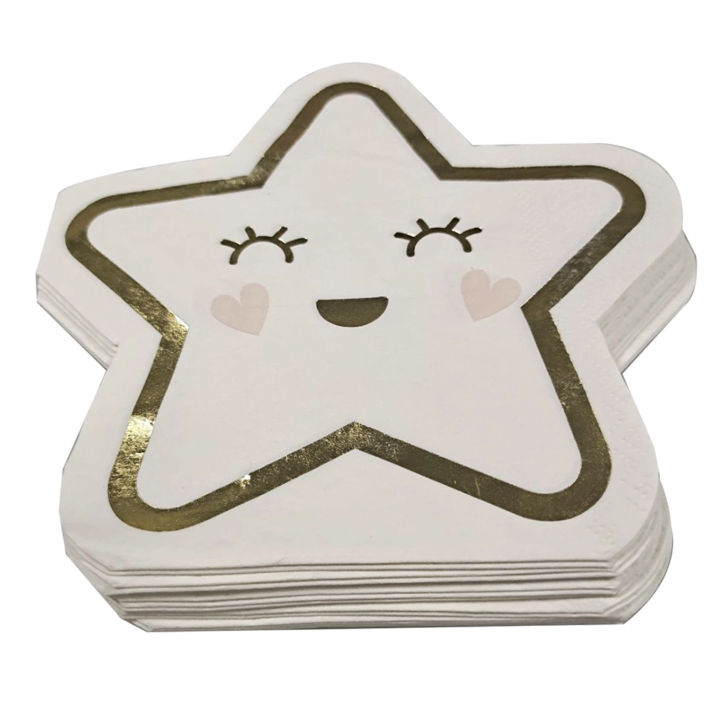 Servilletas de papel desechables impresas personalizadas - Diseño de estrella 1/4 de pliegue 1