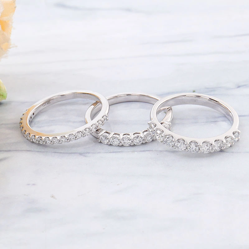 Stackable Gold & Diamond Wedding Anniversary Band Stacking Diamond Band Stacking Rings Halfway Band Def Lab Diamond 1