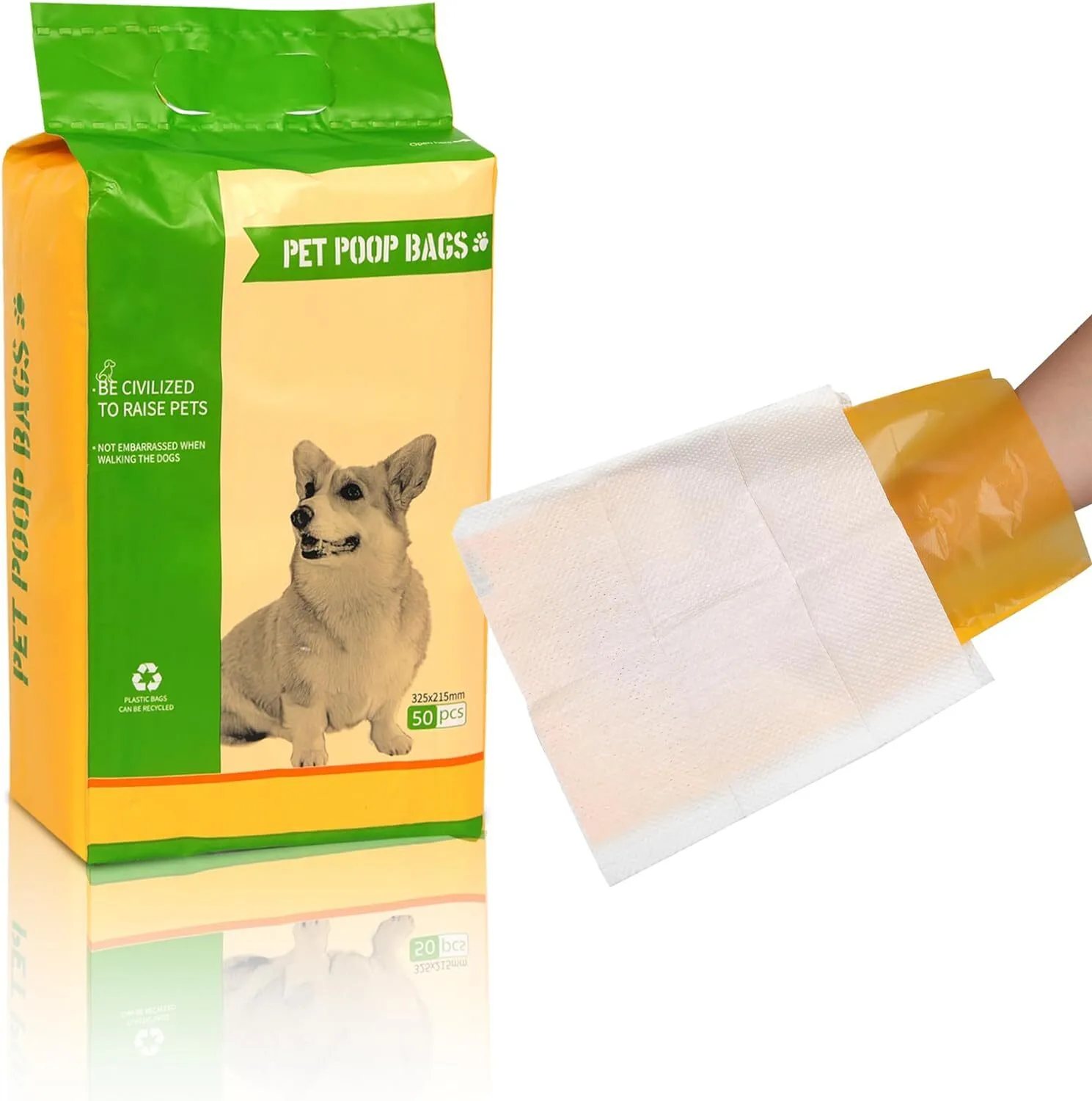 Factory 50 Pack Biodegradable Pet Poop Bags with Disintegrating Paper Bag Double Layer Flushable Dog Poop Bags 1