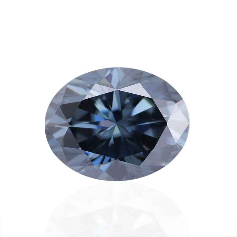 Joyas de Provence VVS 2CT Dark Blue-Grey Color ovalado Diamante de Moissanite de alta calidad 1