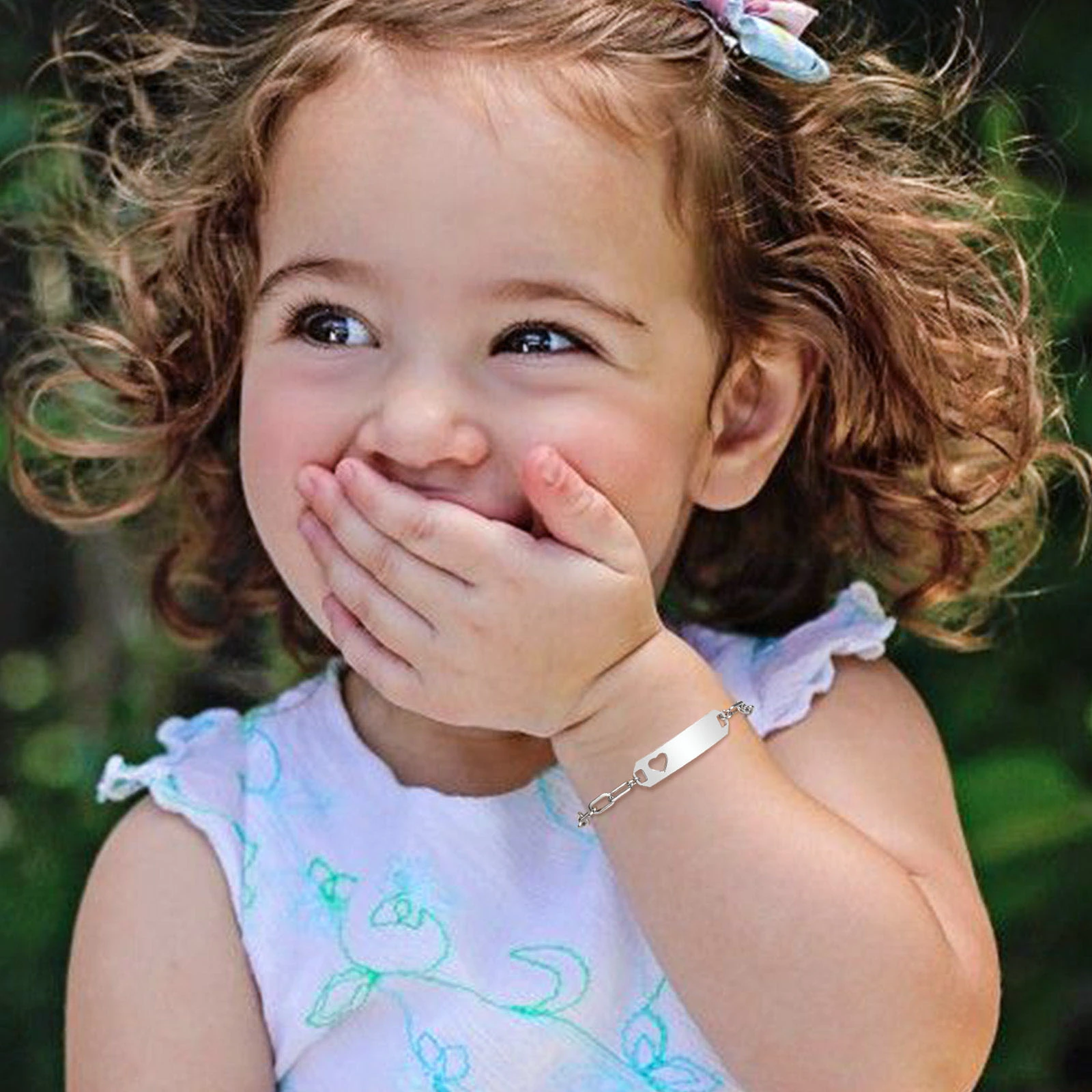 Children's Jewelry Diy Personalized Customizable Name Stainless Steel Curved Label Children's Bracelet 1