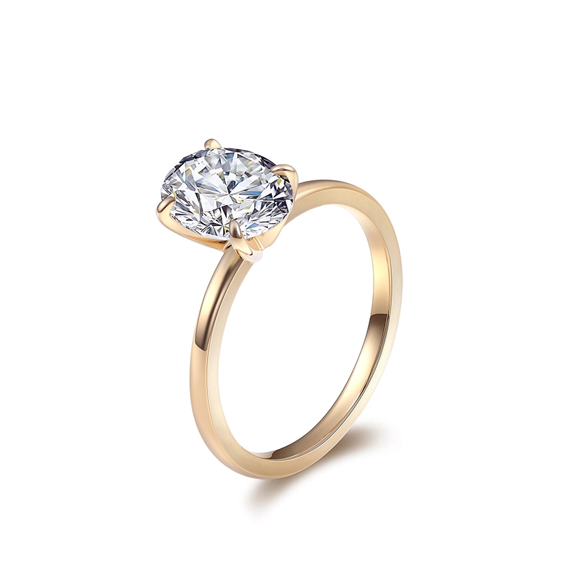 Custom Gra Certified Moissanite Diamond Ring Gold Plated Oval Cut Vvs Engagement Wedding Ring 2 Carat Jewelry Ring For Women Men 1