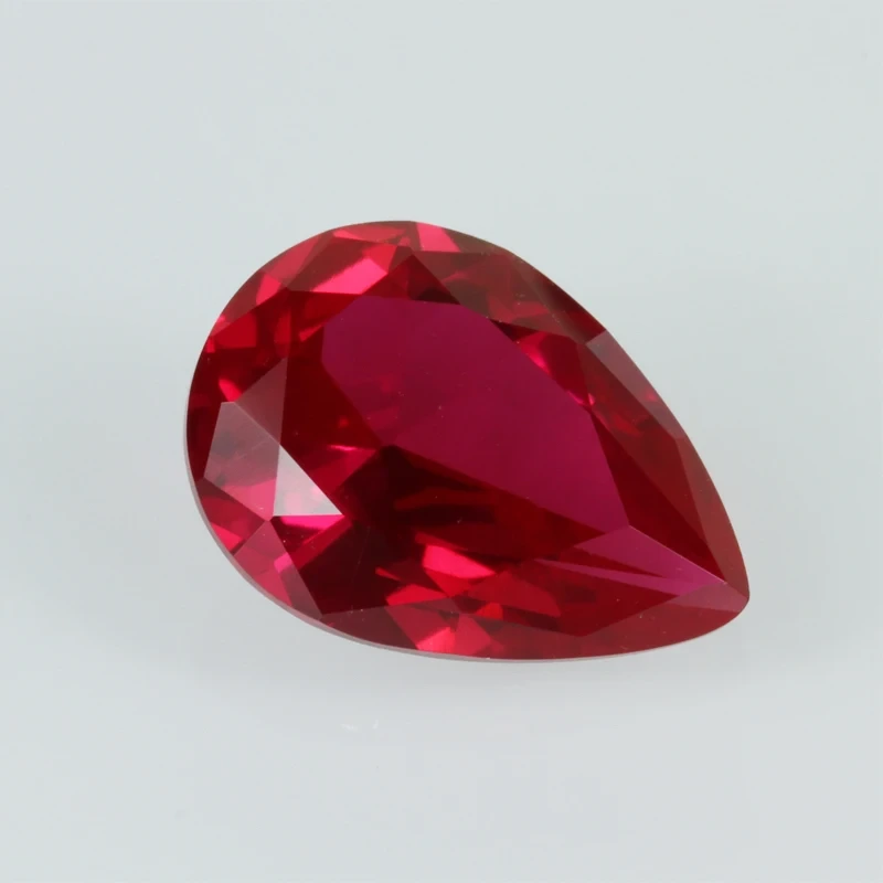 Factory Directly Pear Cut 5# Color Artificial Ruby Gem Stone Price Per Carat Wholesale 1