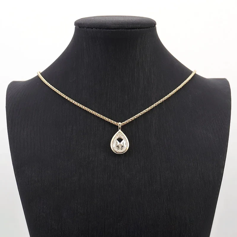 Pendentif tendance en diamant moissanite taille rose 3 carats, serti clos 10 carats, couleur définie, collier pour femmes, bijoux cadeaux 1
