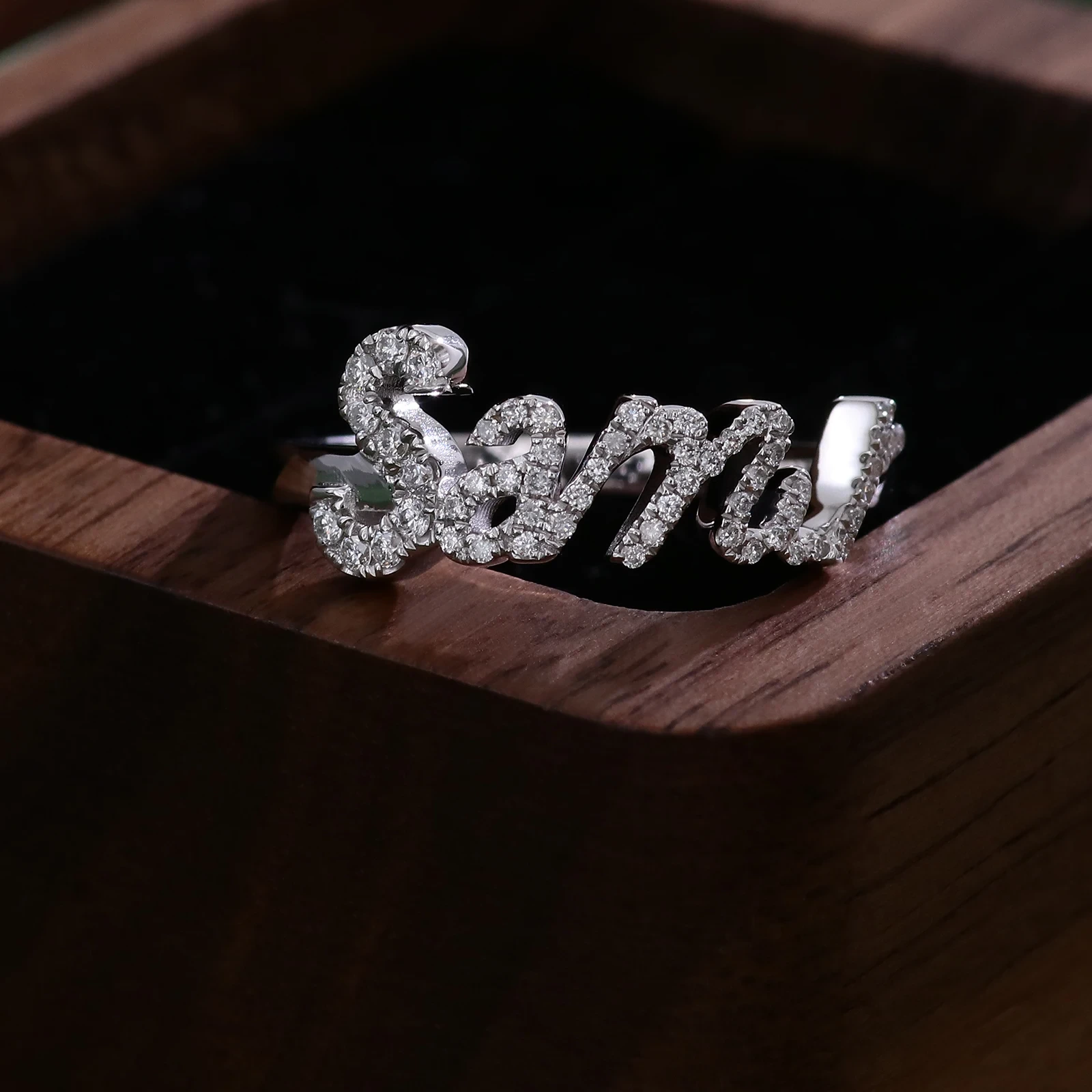 Custom Letter Ring Iced Out Vvs Moissanite Diamond 10k 14k 18k Real Solid Gold Custom Moissanite Ring For Women Men 1
