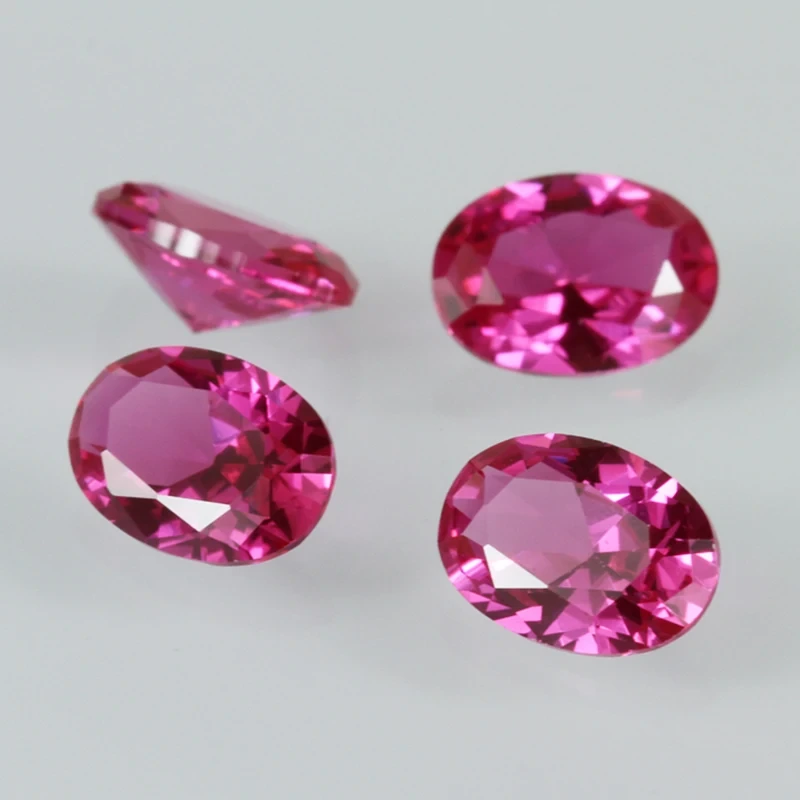 Provence Gems Loose Gemstone Ruby 3# 5# 8# Oval Excellent Cut Synthetic Corundum Polished Red Ruby Gemstone 1