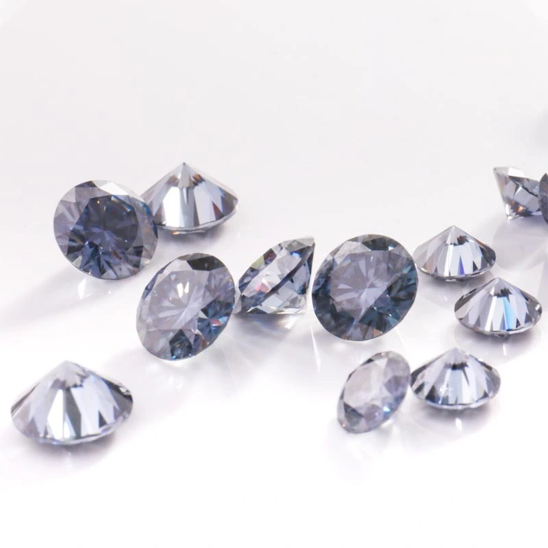 Provence Gems Moissanite Round Brilliant Cutant 6,5 mm 1.0 cm Carat Grey Moissanite Round 1