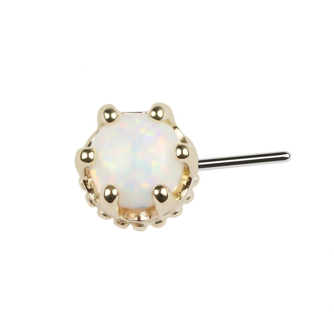 Eternal Metal Synthetic Opal Threadless 14k Solid Gold Ends Piercing 1