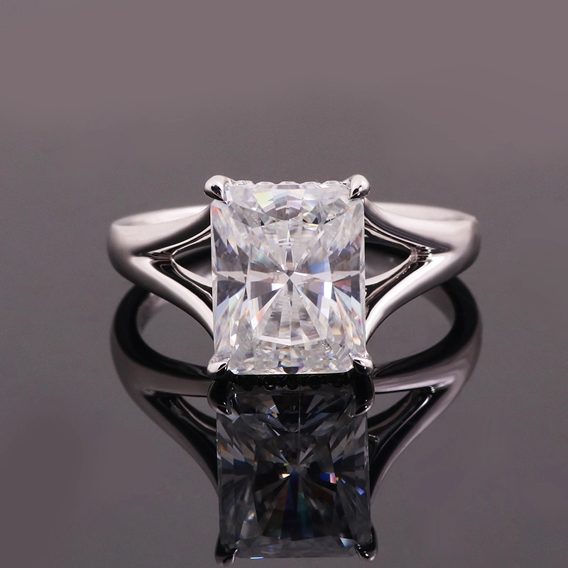 Anniversaire Ring Platinum PT950 8x10 Moisanite Big Stone Rings Radiant One Stone Ring Designs 1
