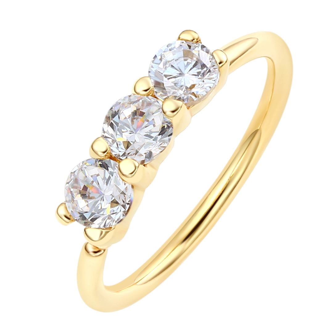 Eternal Metal 14k Solid Gold 3-5a Zircon Engagement Seamless Ring Nose & Ear Hoop Ring Belly&labret Piercing Jewelry 1