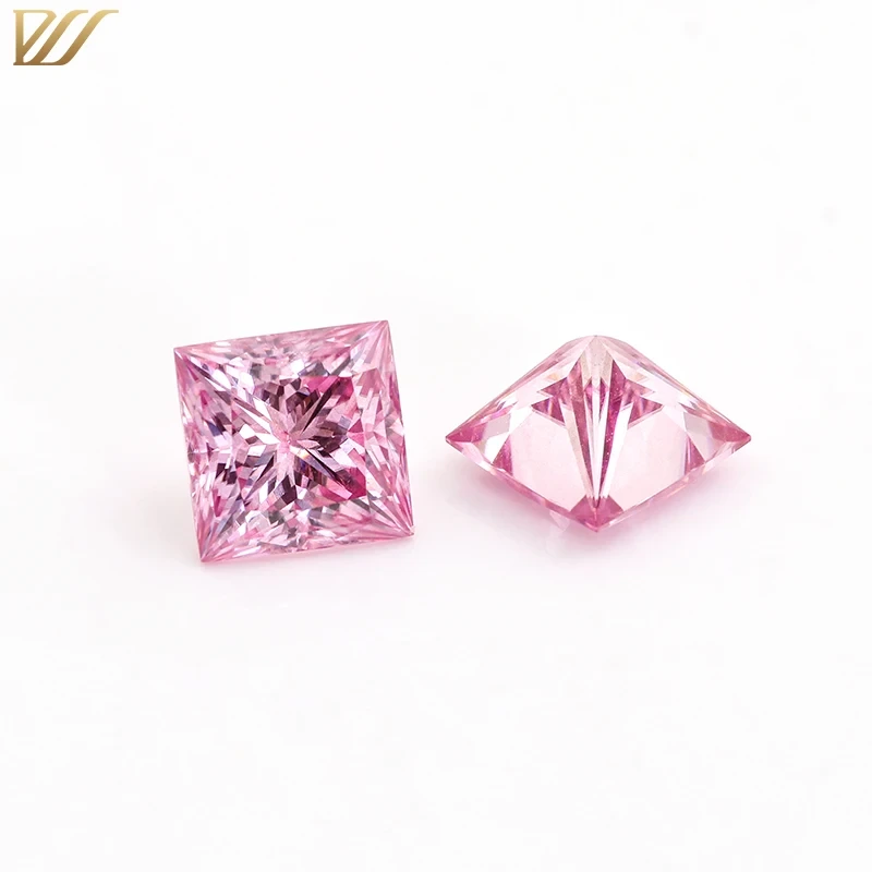 Princesa cortada de color rosa 5x5 6x6 7x7 8x8 9x9 10x10 mm VVS sintético Color de moissanite Diamantes sueltos listos para enviar moissanite 1