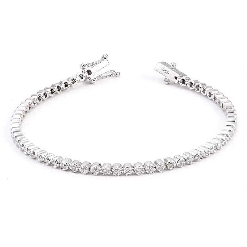 European And American Moissanite Bracelet Single Row 2mm Round 10k Gold Moissanite Tennis Diamonds Bcharms Classic Bracelet 1