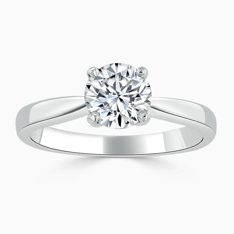 1,5ct rond Brilliant Diamond Taperred Shank High Set Moisanite Solitaire Anneau de fiançailles pour les dames se marier 1