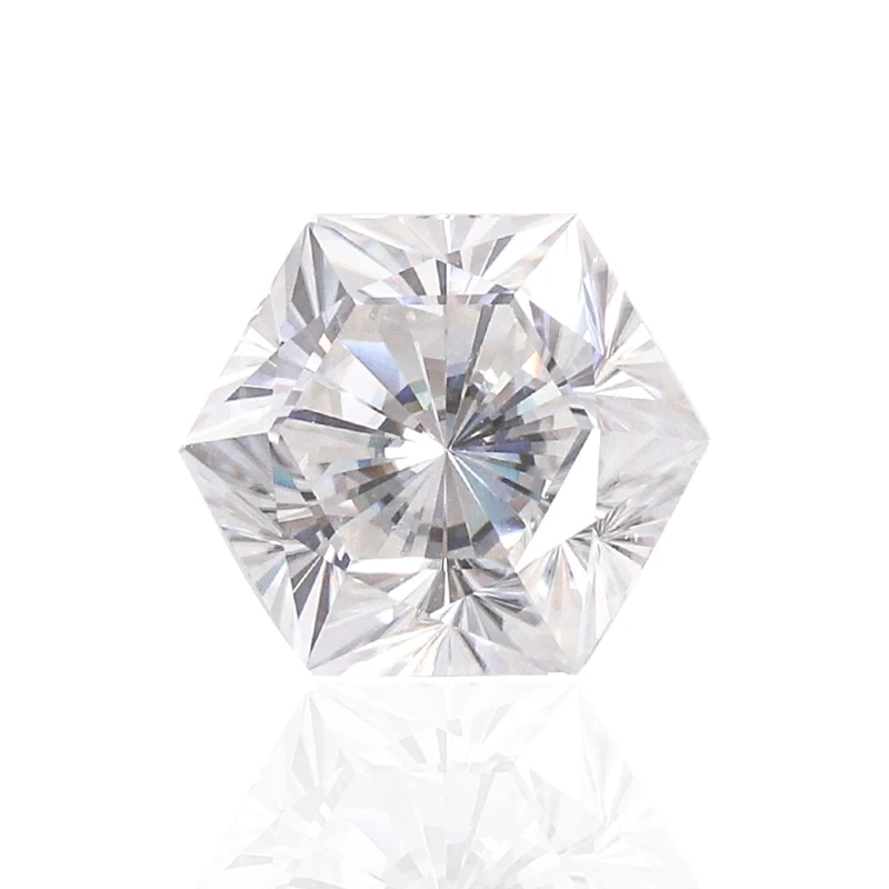 Much Sparkle E Color Hexagon Cut Moissanite Loose Stone 8x8mm For Engagement Ring 1