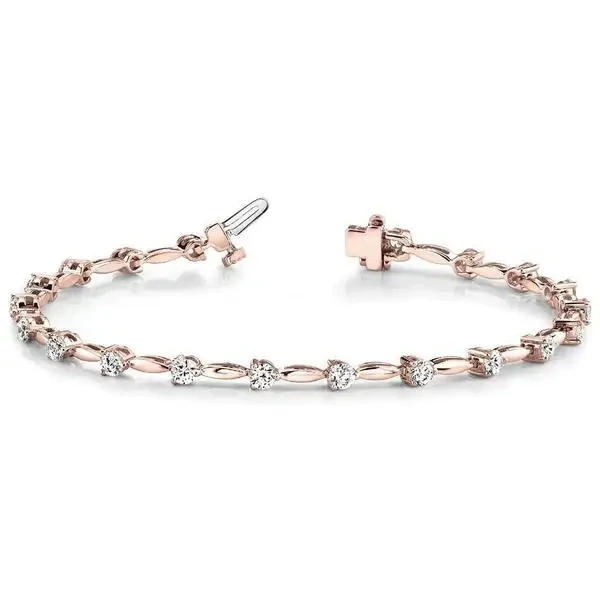 Custom schönes Design echtes Roségold mit 3 mm rein weißem Moissanit -Edelsteinen 1