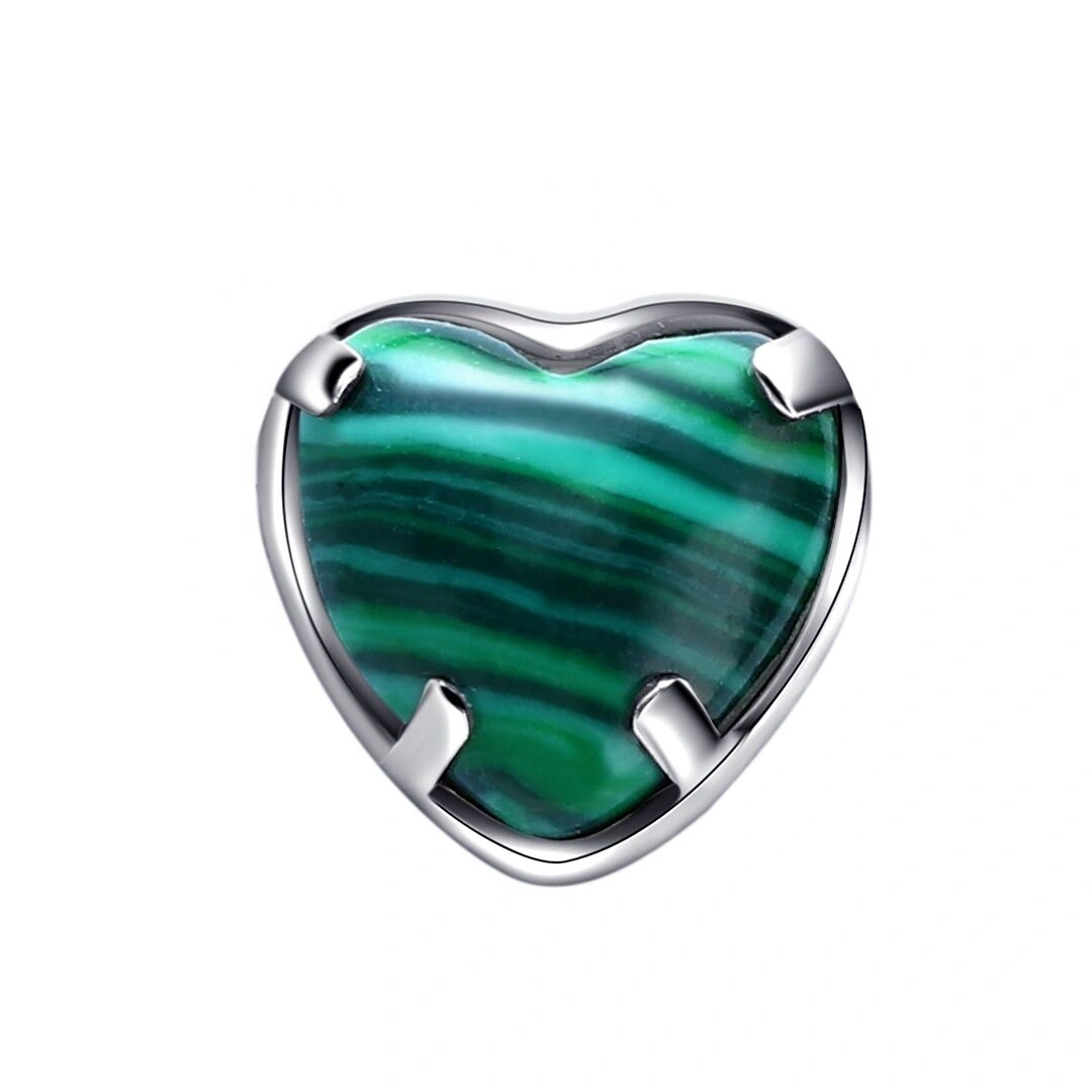 Eternal Metal Implant Grade Titanium Threadless Push In Heart Shaped Natural Stone Threadless Labret Titanio Piercing 1