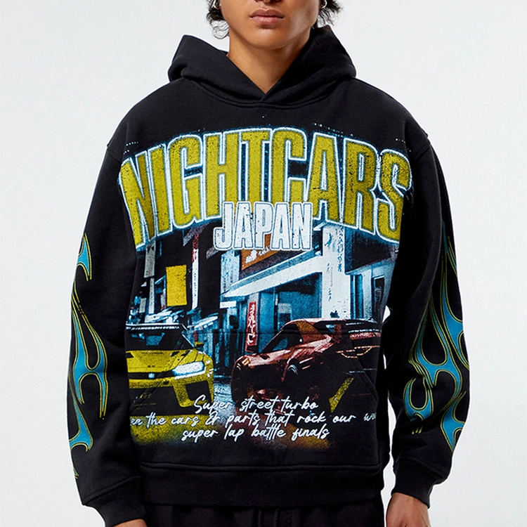 Custom100% Cotton Heavyweight Print Hoodies French Terry Hoodie For Men 1