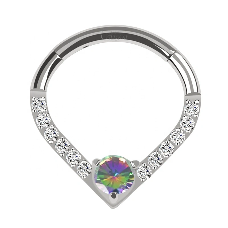 Eternal Metal Astm F136 Titanium Cz Cnc Setting Tear Drop Hinged Segment Rings 1