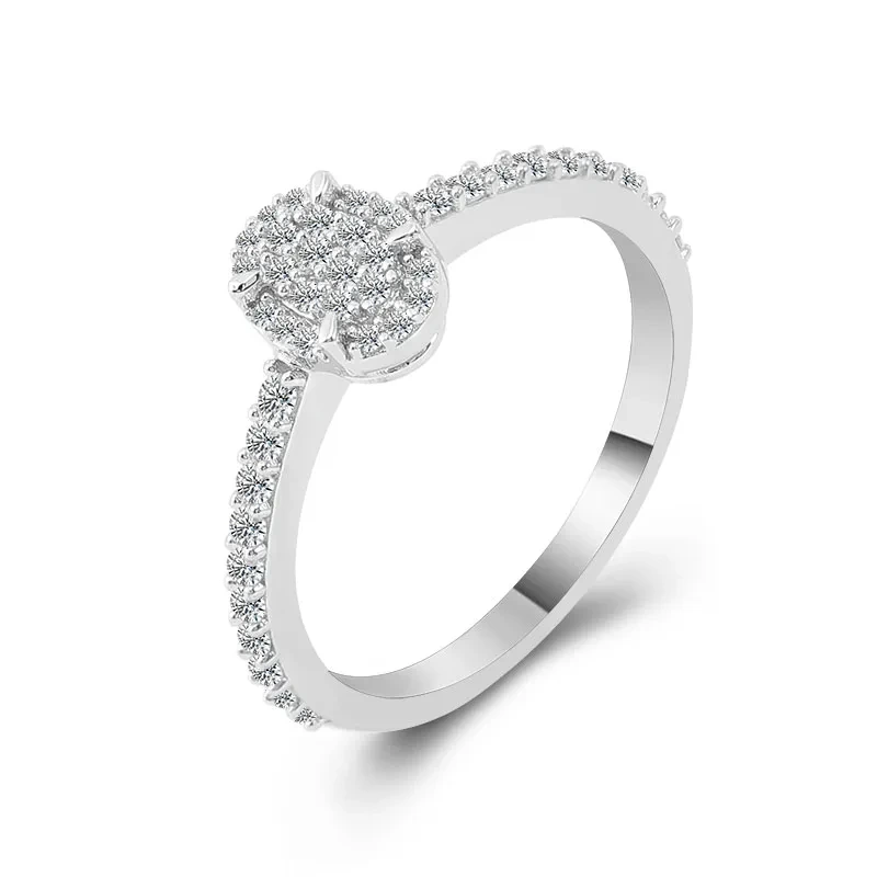Bagues de fiançailles de haute qualité, bague en moissanite, bijoux en or blanc 18 carats, ovale, 2 carats, bague personnalisée en moissanite 1
