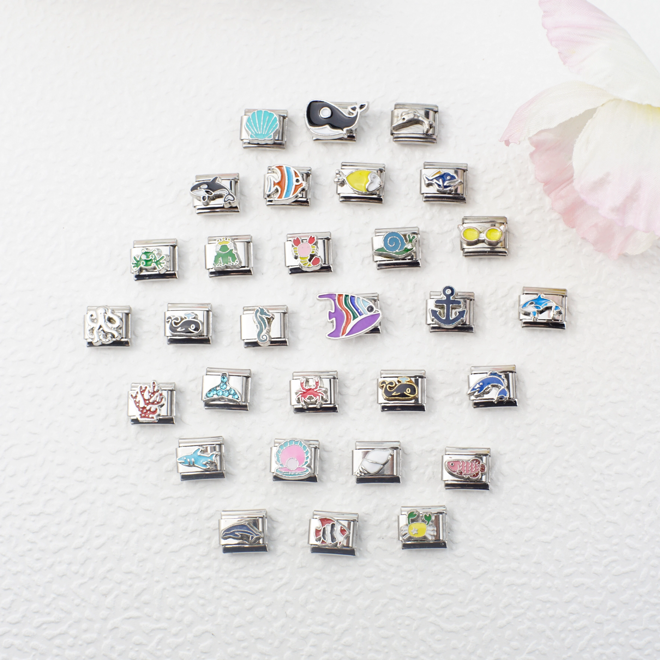 2025 Diy Personalized 304 Stainless Steel Italian Marine Organism Series Charm Bracelet 9mm * 10mm Module 1