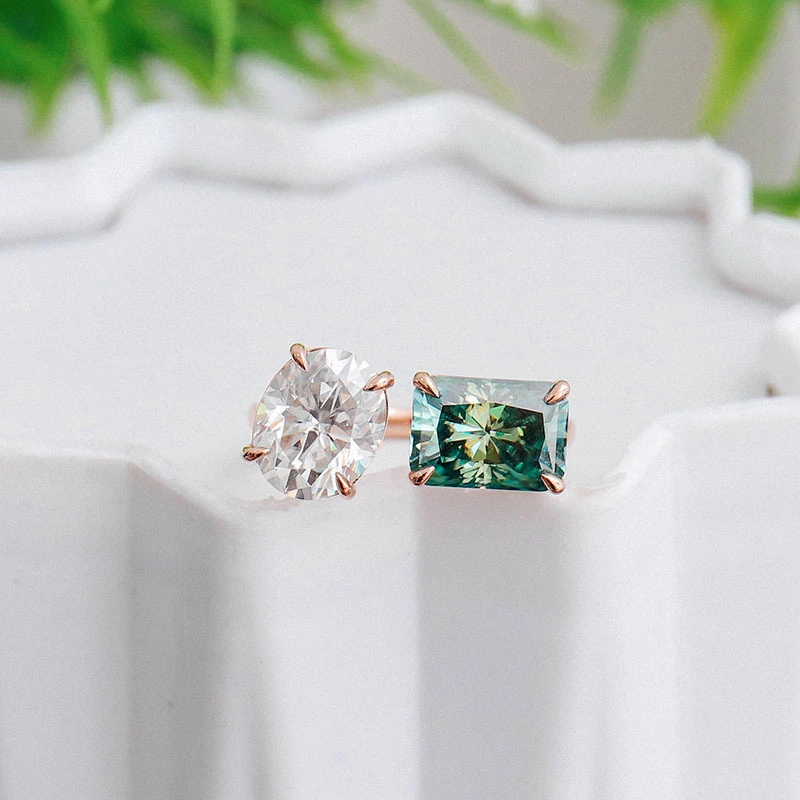 Provence Custom Jewelry Vvs Moissanite Oval/radiant Real 10k 14k 18k Solid Engagement Wedding Gold Rings For Women Men 1