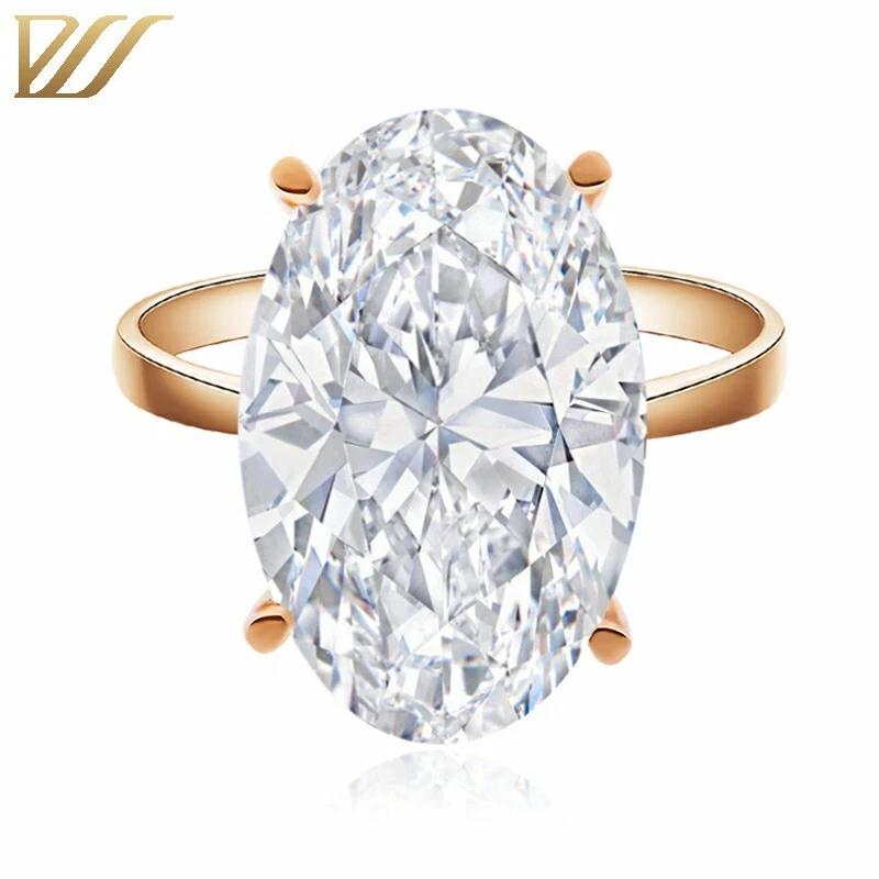 Diamond Moissanite Ring 14K Gol Bijoux Bijoux ovale Coupe Ovale Moisanite Engagement Diamond Mariage Classic Luxury Women Party Rings 1