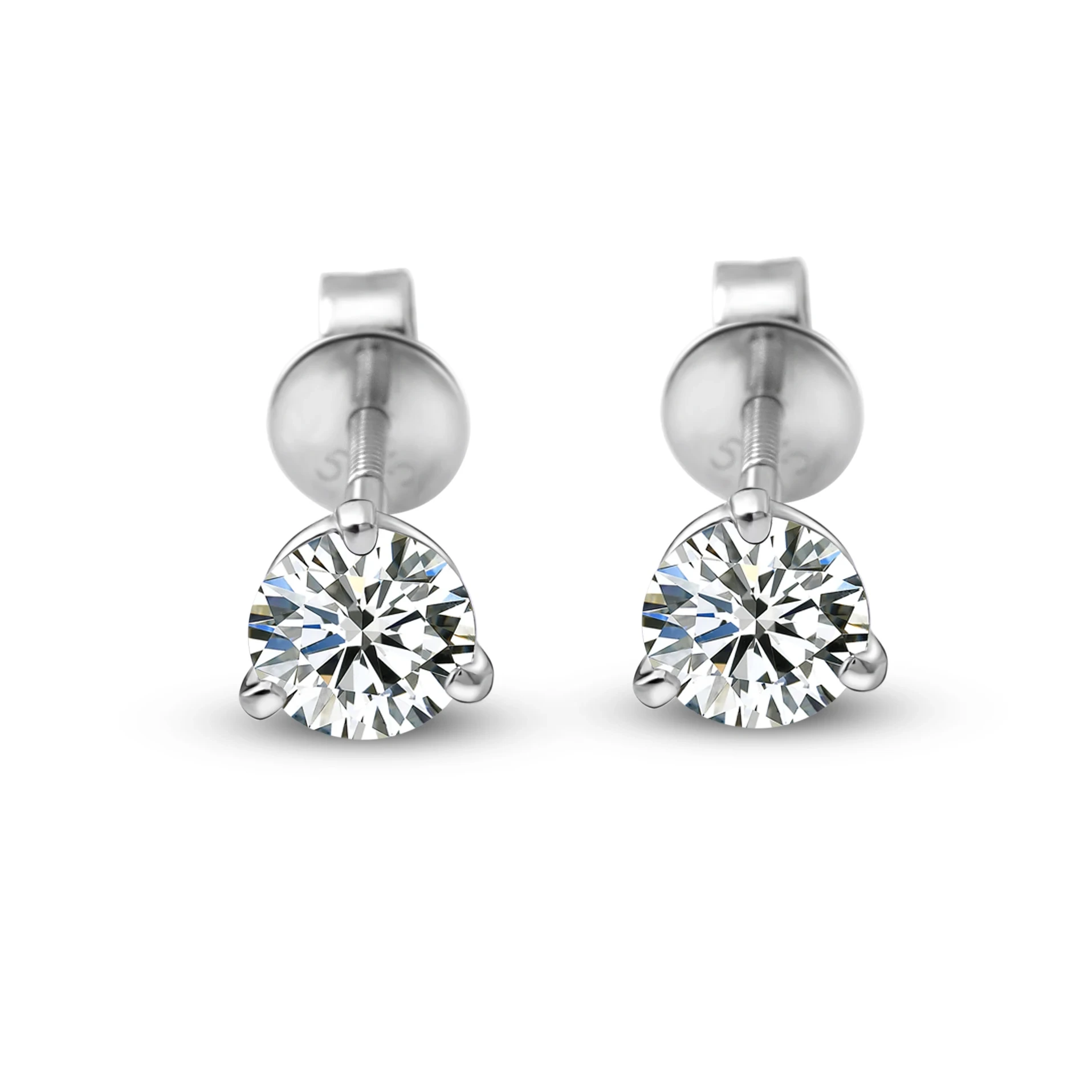 Pendientes de oreja de uso diario 1CTW Pendientes de diamantes de corte brillante para mujeres Earring 1