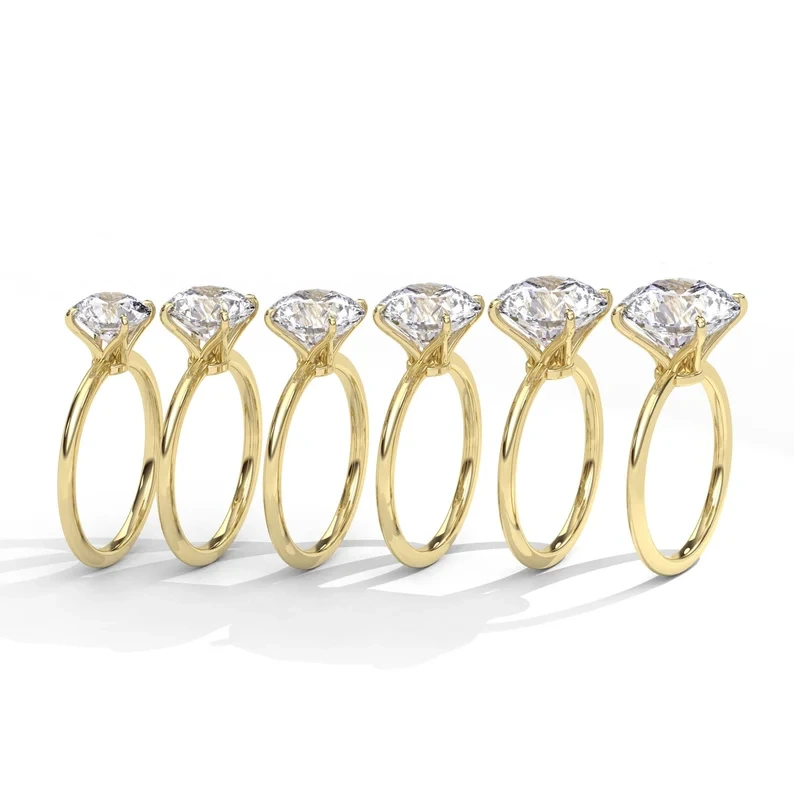 Igi Certified 1.5ct 2ct 2.5ct 3ct 4ct 5ct Round Lab Created Diamond Def-vvs 14k Solitaire Diamond Wedding Ring 1