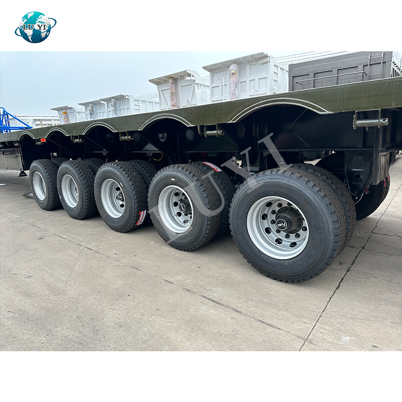 5 оси 60t 20/40 футов с платтным грузовиком. 4