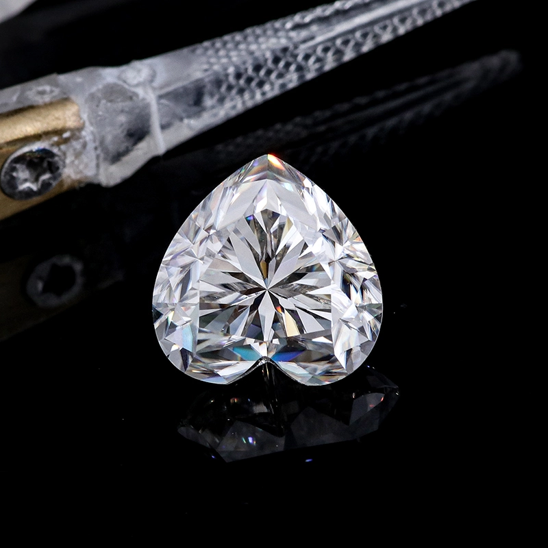 Provence Jewelry Heart Cut Moissanite عالية الجودة حجر فضفاض موياسانيت الماس الكبير مخزون DEF 1