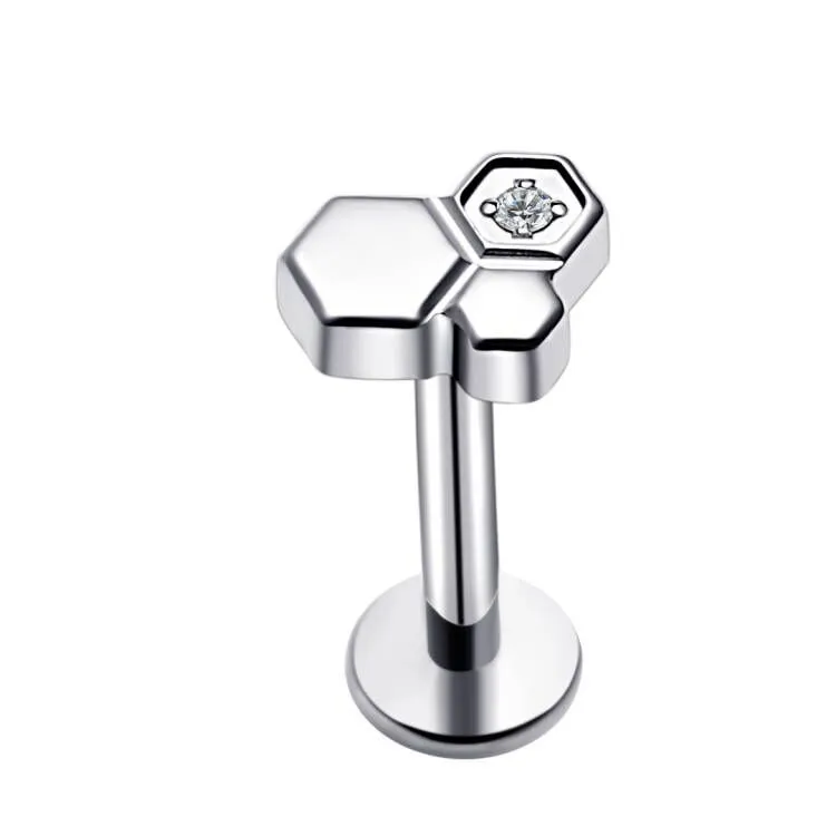Eternal Metal G23 Titanium Honey Internally Threaded Labret Ring Helix Ear Body Piercing Lobe Jewelry 1