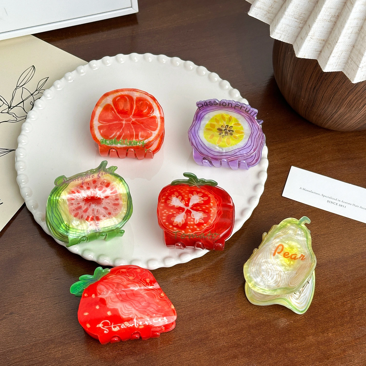 Dowell Cute Fruit Series Acrylic Claw Clip 5cm Korean Style Hair Decoration Accessories For Girls For Party 1