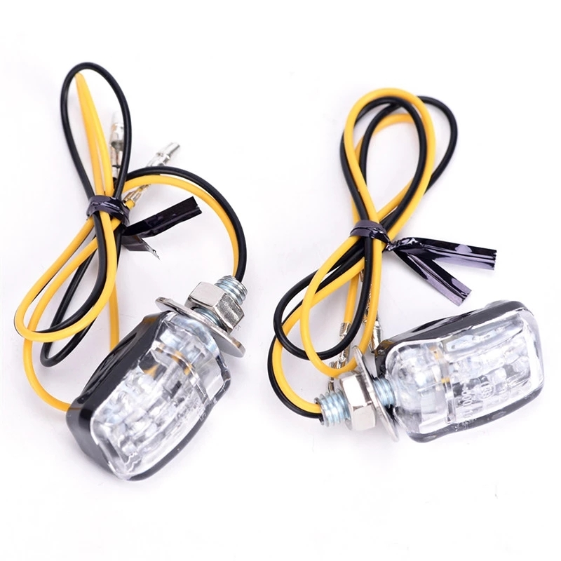 Mini luces de señal de giro para motocicleta, color ámbar, 6LED, 12V 1