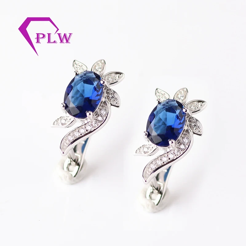 Bijoux de Provence 3CT 4CT OVAL CUT LAB LABLES GRANDES SAPPHIRE BOUCES D'OREURS MISSANITE MÉDICA 1