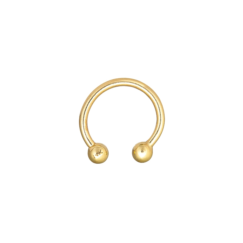 Eternal Metal 14k Solid Gold Horseshoe Ring Cartilage Tragus Daith Rook Septum Lip Piercing Jewelry 1