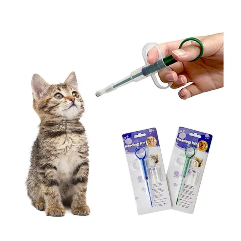 Großhandel für Hunde-Pillen-Futterspender für Welpen und Katzen, Doppelkopf mit Gummi + PP für Haustier-Pillen-Futterspender-Xinchen 1