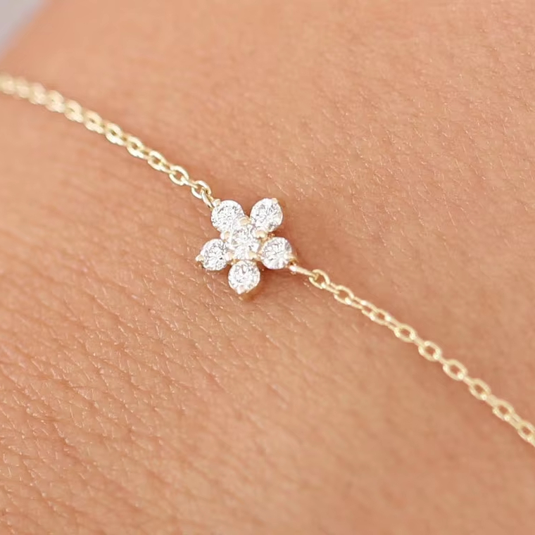 Fashion Women Chain Link 18k Real Lab Diamond Womens Bracelets 1