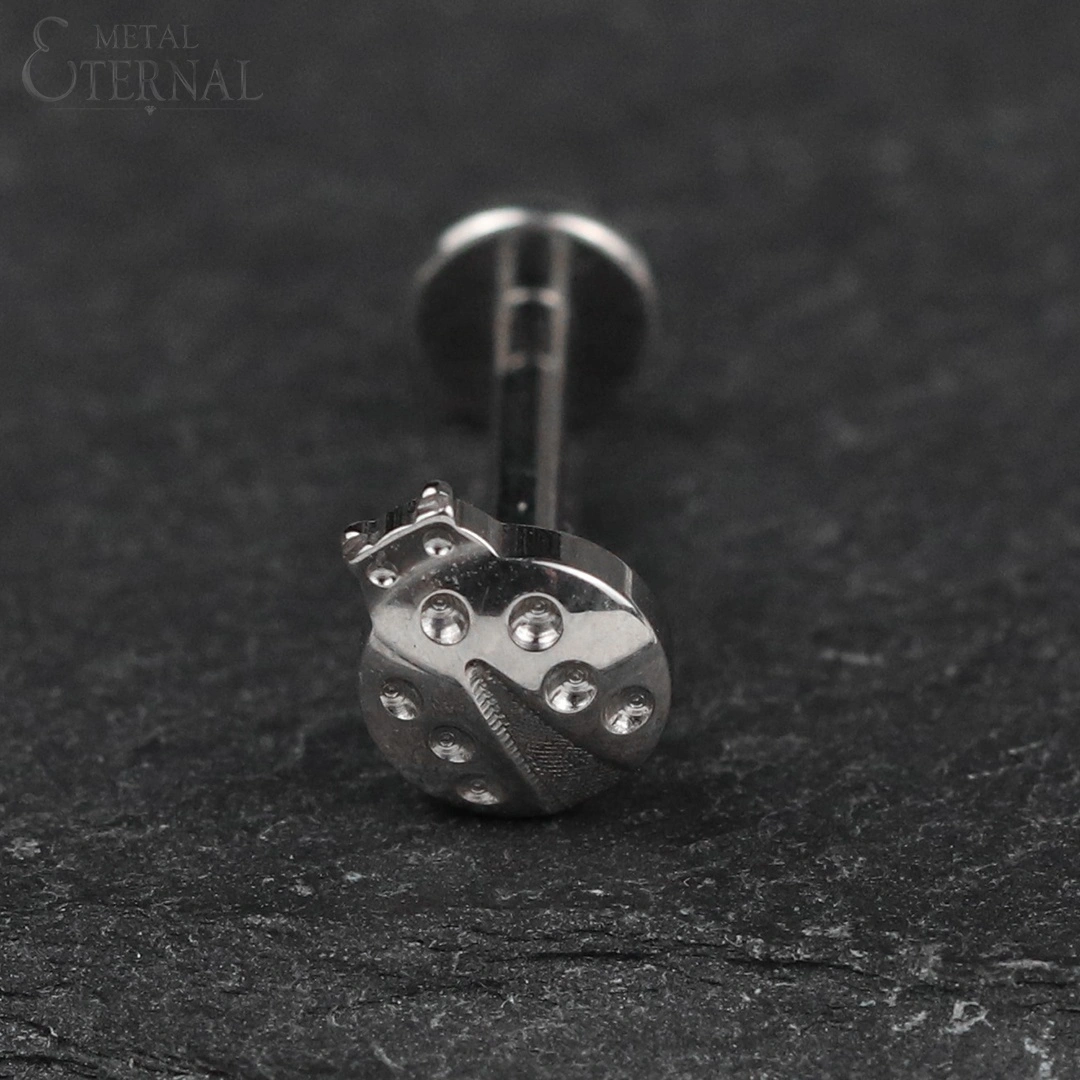 Eternal Metal Astm F136 Titanium Ladybird Shaped Labret Stud Piercing Jewelry 1