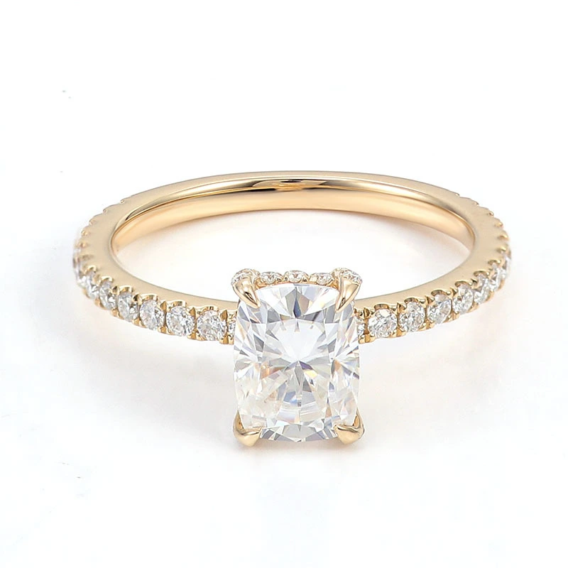 Conception personnalisée tendance 10k pur massif couple couple Moissanite Diamond Engagement ovale coupe 3Ct Bague de mariage de luxe 1