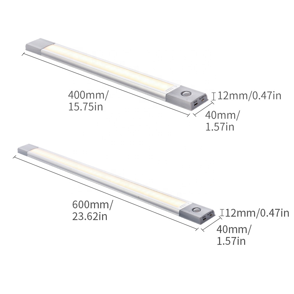 Rechargeable Motion Sensor 40CM 60CM Kitchen Showcase Dimmable USB Rechargeable LED Cabinet Light 7