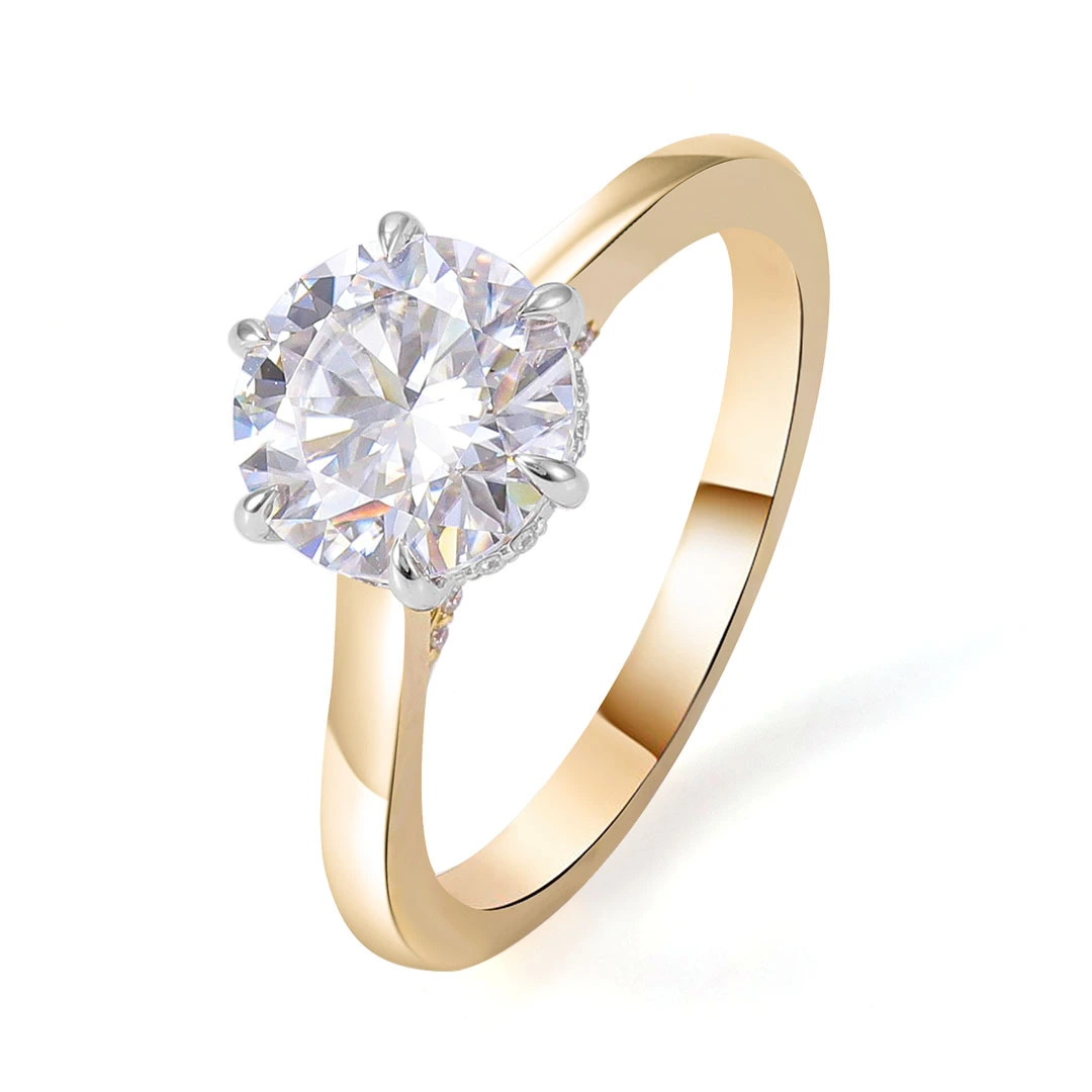2024 Classic Style Engagement Moissanite Ring 10k 14k 18k Solid Gold Lady Wedding Moissanite Ring With Gra Certificate 1