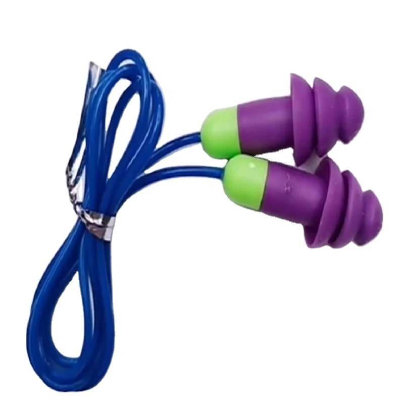 Purple Silicone Earplugs for Hearing Protection - Waterproof Swimming Ear Protection 1