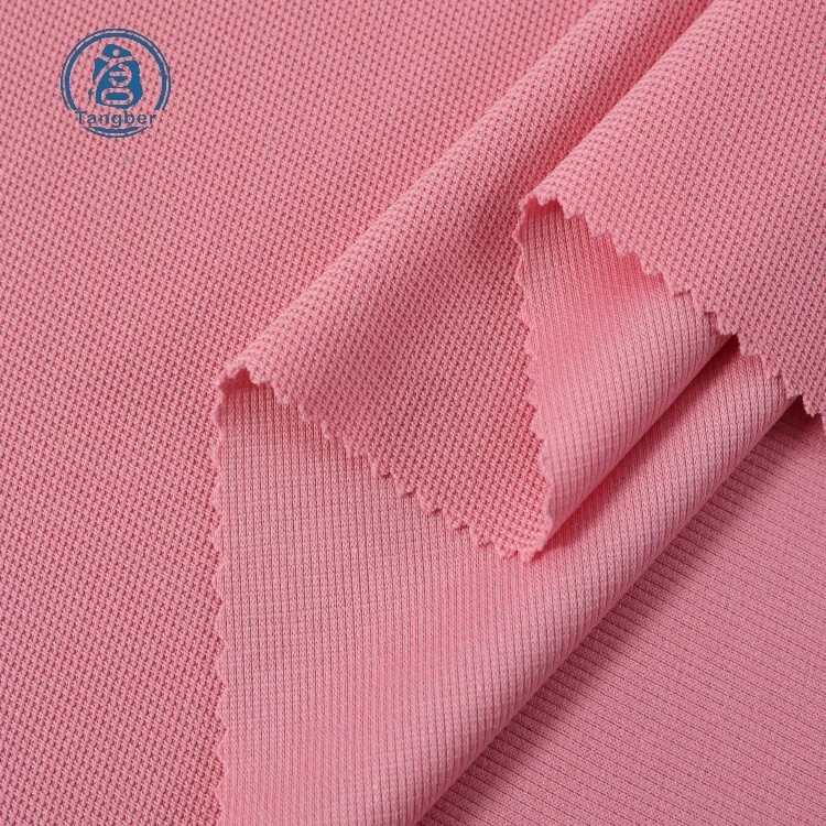 220 gsm de tela de gofres de grosor poliéster uniforme de tejido de punto rápido & Jersey transpirable para pantalones de polo camisetas1 1