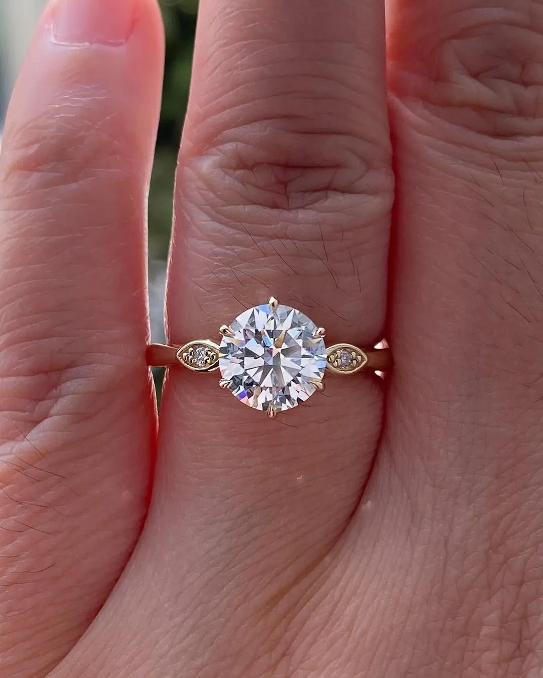 14k Rg Wg Yg Def-vvs1 Round Cut Lab Grown Diamond 1ct-2ct Rings For Bride 1